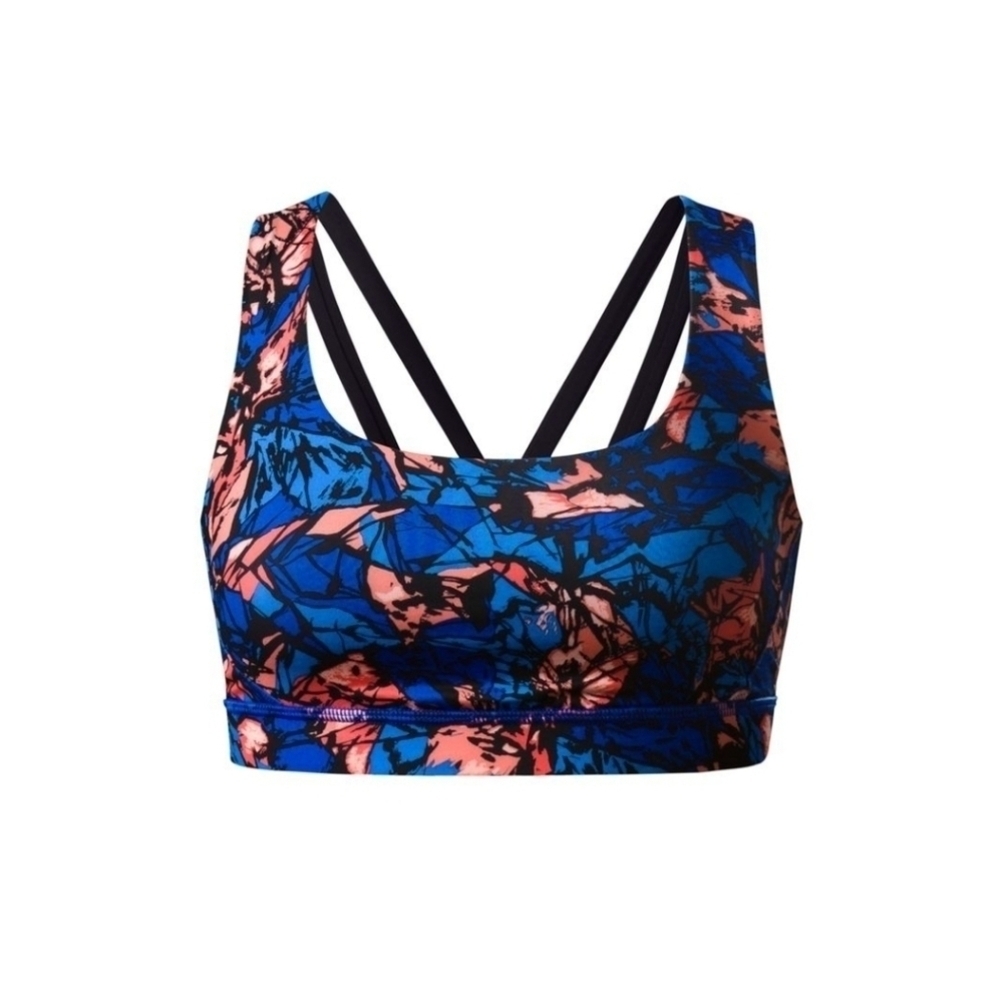 LULULEMON Energy Bra Exhale Yoga Storm Harbor Blue Strappy Athletic Pilates 6 - Picture 5 of 13